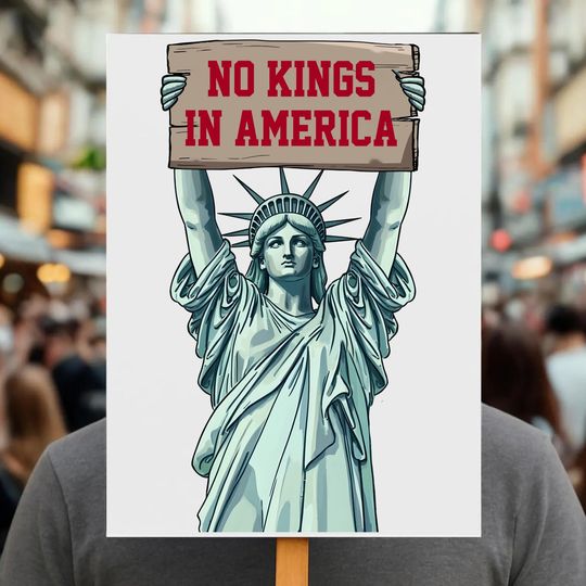 Discover Anti Trump Protest Sign  No Kings in America  Political Sign  Liberty Statue Protest Poster  Anti Dictatorship Rally Sign USA