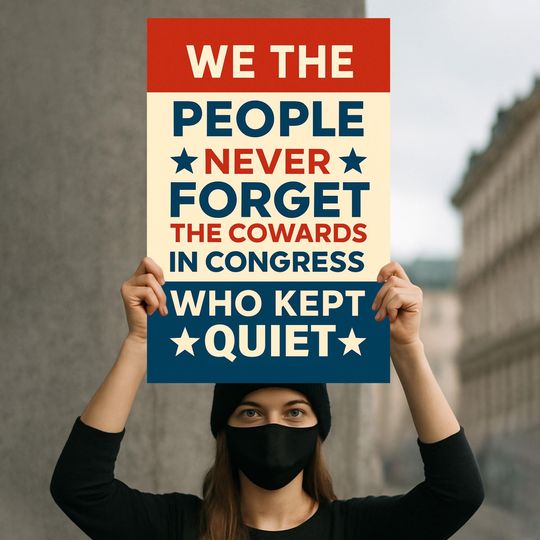 No Kings In America Sign, We The People Anti-Trump Flag, Resist Fascism Sign, Reject Kings Sign