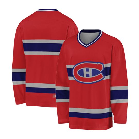 1990s CCM Maska Montreal Canadiens Hockey Jersey Made in Canada Size S