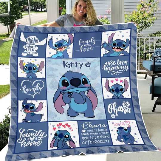 Personalized Stitch Blanket Lilo Stitch Blanket Stitch Birthday Gifts Angel Stitch Christmas Gifts For Kids