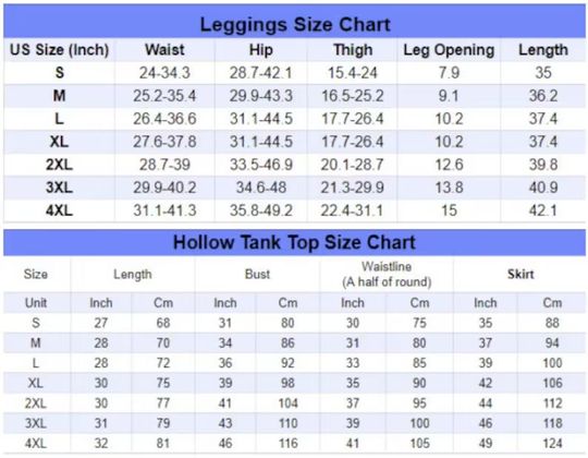 Winnie The Pooh Pattern Signature- Hollow Tanktop Legging Outfit Set