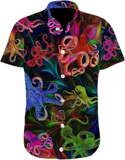 Colorful Octopus Tropical  Hawaiian Shirts
