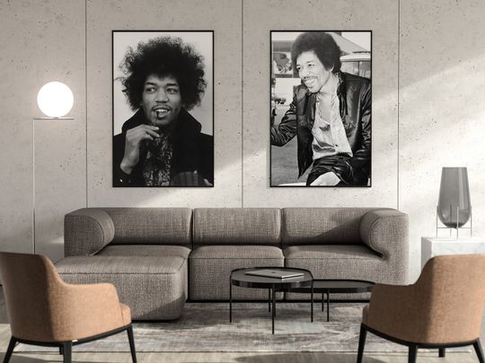 Jimi Hendrix Poster, Black And White Vintage Music Poster