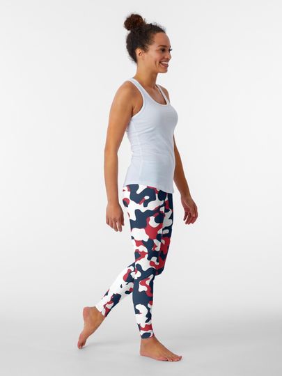Red, White & Blue Camo Leggings