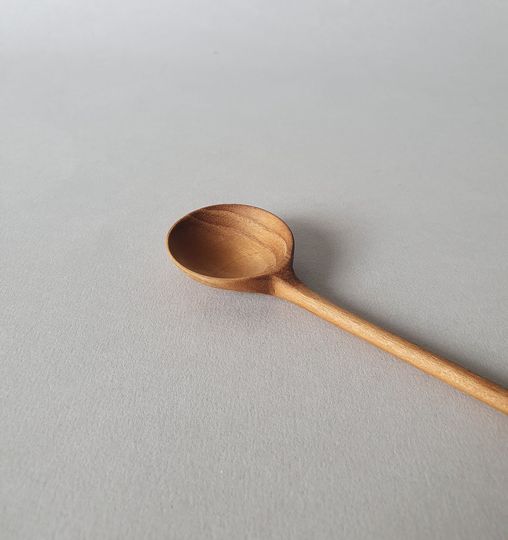 2 Round Multi-Purpose Teak Wood Handmade Spoons Tablespoon Volume