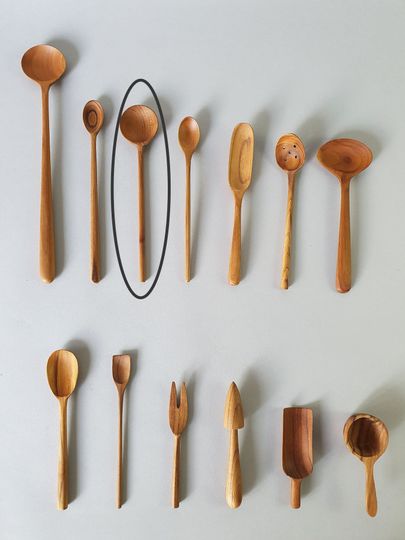 2 Round Multi-Purpose Teak Wood Handmade Spoons Tablespoon Volume