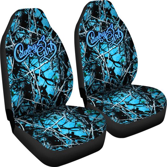 Country Girl Blue Camo Car Seat Covers