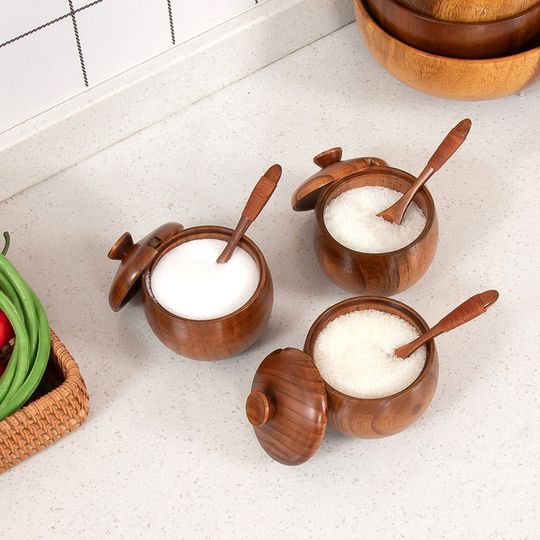 Handmade Wooden Salt Cellar, Salt Box