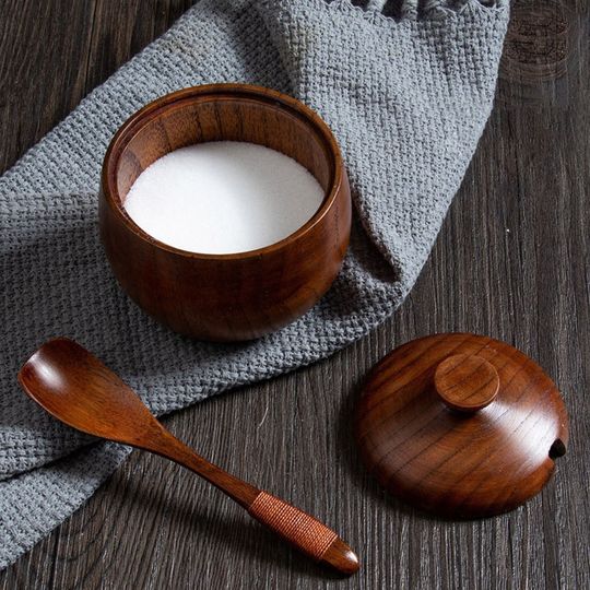 Handmade Wooden Salt Cellar, Salt Box