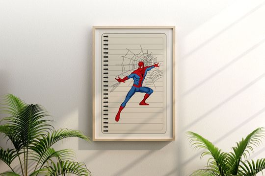 Spiderman Notebook Poster, Comics Style Poster