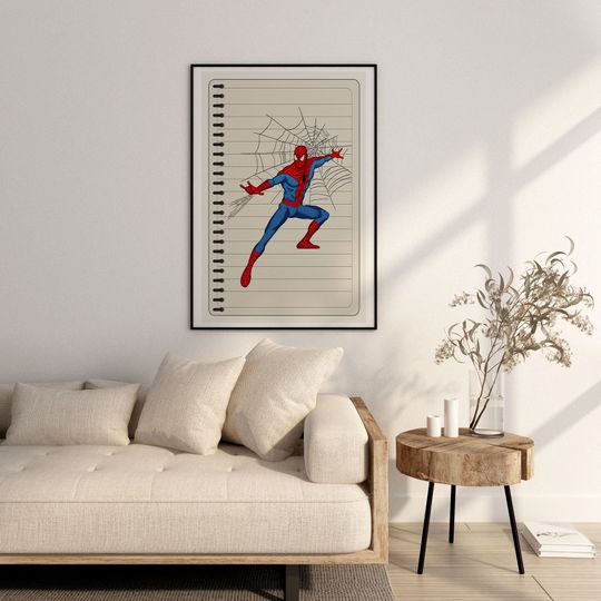 Spiderman Notebook Poster, Comics Style Poster
