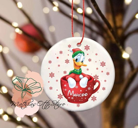 Personalized Donald Duck Ornament, Disney Christmas Decor
