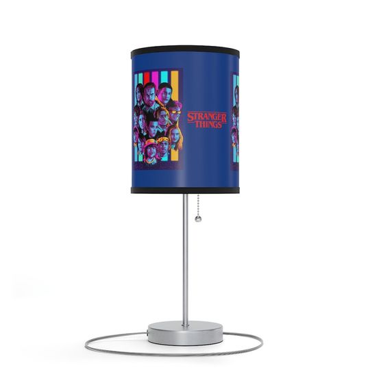 STRANGER THINGS - Lamp on Stand, All Cast, Poster Painted Style Art, Desk Lamp
