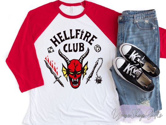 Hellfire Club Shirt, Stranger Things Season 4, Hellfire Club Baseball Tee