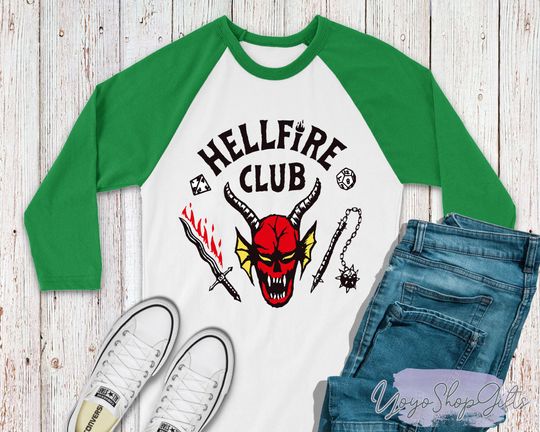 Hellfire Club Shirt, Stranger Things Season 4, Hellfire Club Baseball Tee