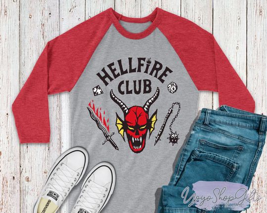 Hellfire Club Shirt, Stranger Things Season 4, Hellfire Club Baseball Tee