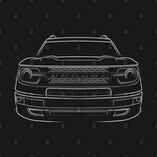 front/profile - Ford Bronco Sport - stencil, white - Bronco Sport - T-Shirt