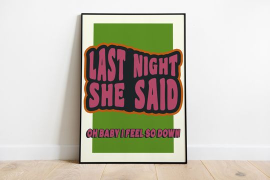 The Strokes | Last Night | Concert Typographic Poster