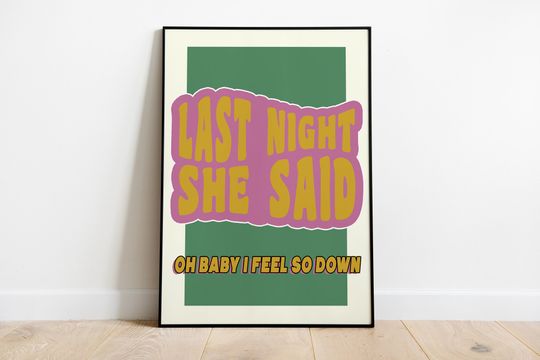 The Strokes | Last Night | Concert Typographic Poster