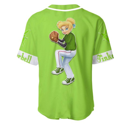 Tinker Bell Neon Green White | Custom Disney Jersey