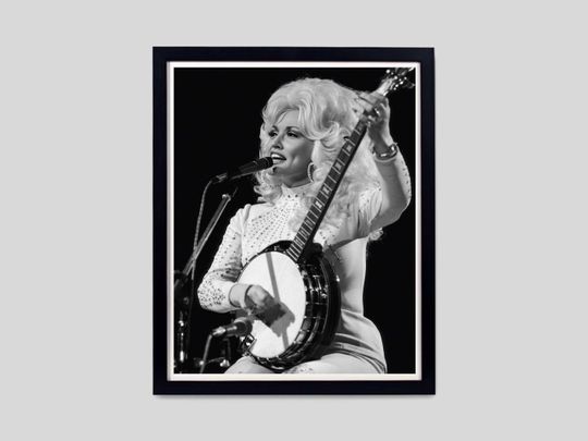 Dolly Parton Playing Banjo Poster