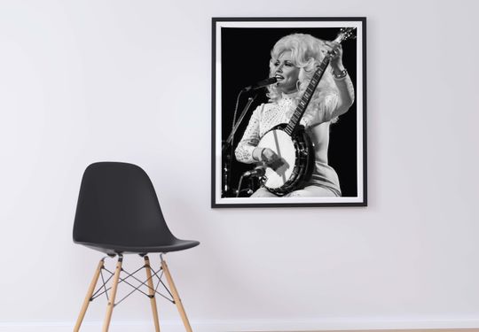 Dolly Parton Playing Banjo Poster