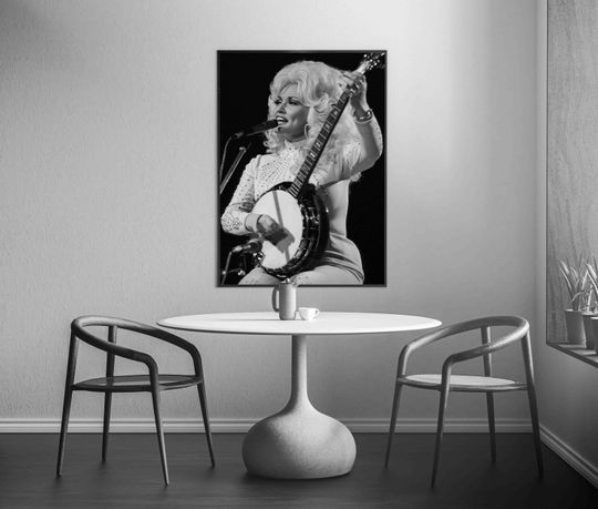 Dolly Parton Playing Banjo Poster