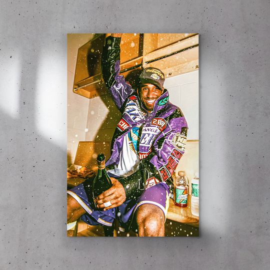 Kobe Bryant Locker room Champion Celebration Poster