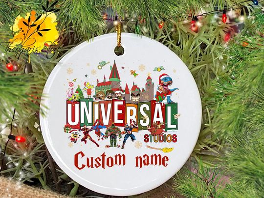 Custom Universal Studios Christmas Snowflake Ornaments