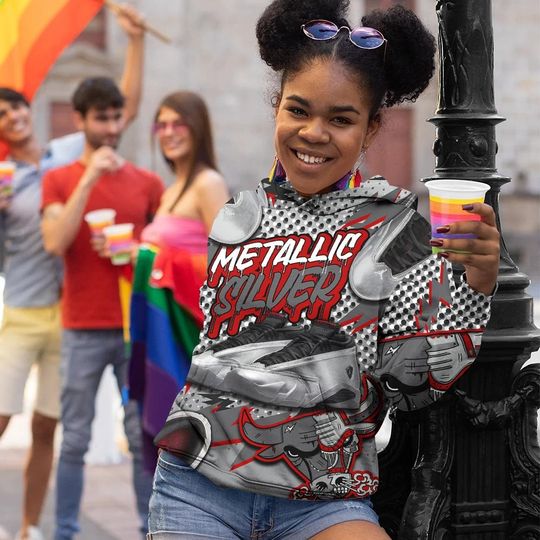 Bull Jordan Unisex Sneaker Shirt Match 14 Low Metallic Silver