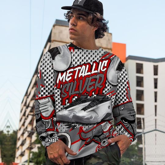 Bull Jordan Unisex Sneaker Shirt Match 14 Low Metallic Silver