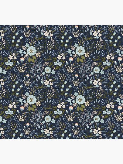 Midnight Blue Floral Socks