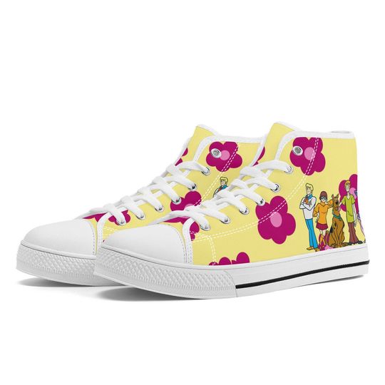 Scooby Doo, Flower Power, Cartoon High Top Sneakers