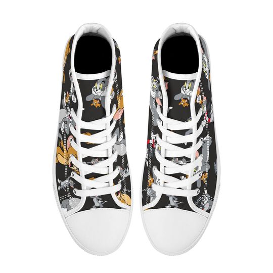 Tom & Jerry Funny Cartoon High Top Sneakers