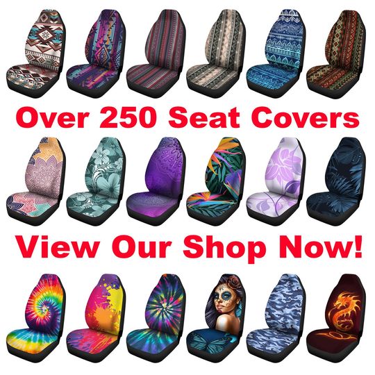 Grey / Black Aztec Tribal Ethnic Pattern Car Seat Covers