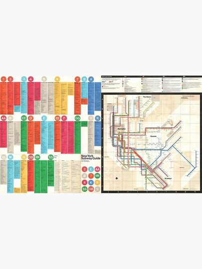 1972 Vignelli NYC Subway Map - Both Sides! Premium Matte Vertical Poster