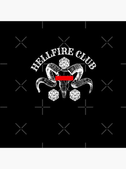 HELLFIRE CLUB  black animal skull Pin
