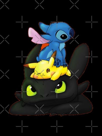 Chibi Stitch Pi-ka & Toothless iPhone Case