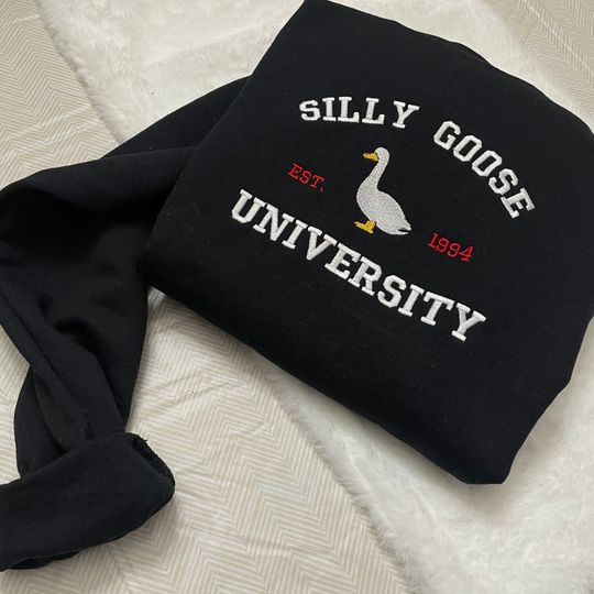 Silly Goose University Embroidered Sweatshirt