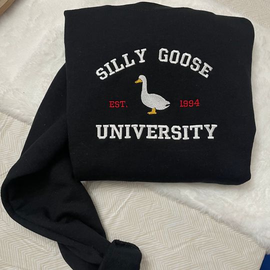 Silly Goose University Embroidered Sweatshirt