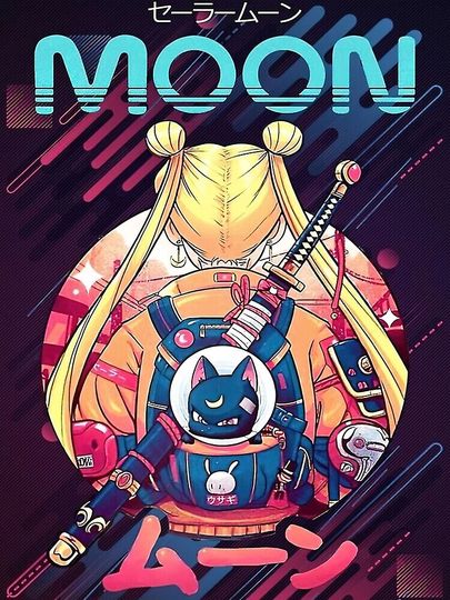 Sailor Moon Cyberpunk Premium Matte Vertical Poster