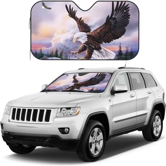 Bald Eagle Printed Car Windshield Sun Shade