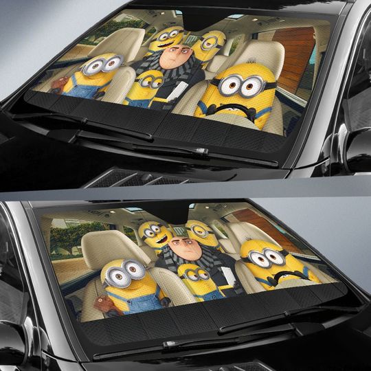 Deadpicable Me Gru And Minion 3D Print Car Sun Shade