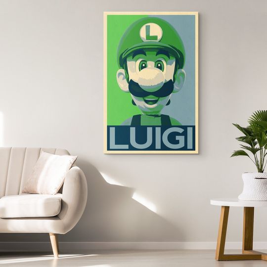 Luigi Poster Print, Super Mario Bros Wall Art