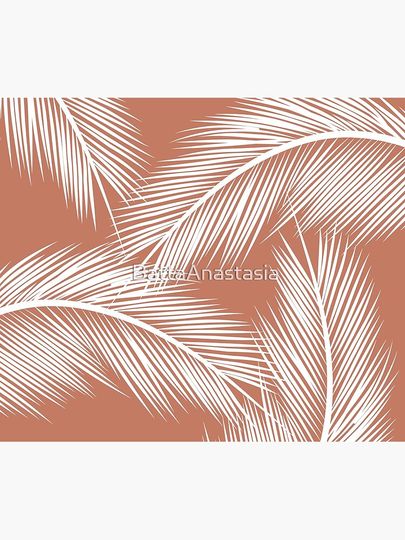 Palm leaves - terracotta Shower Curtain