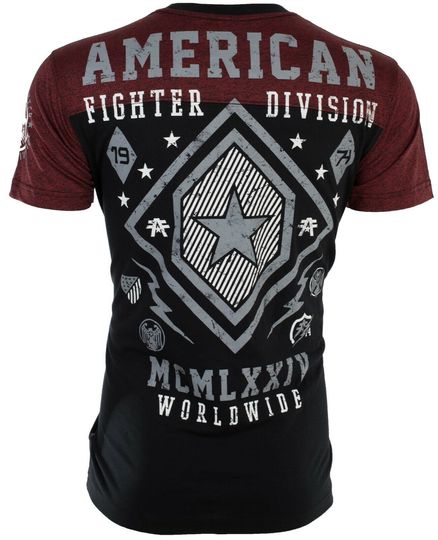 American Fighter Kendall Black Red Athletic Fit Mens Crew Neck T-shirt