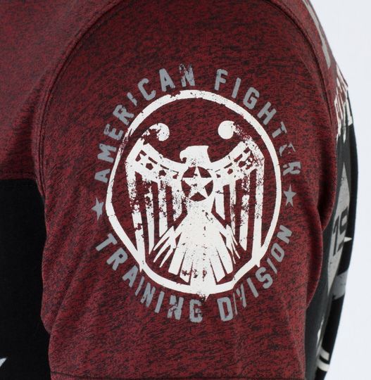 American Fighter Kendall Black Red Athletic Fit Mens Crew Neck T-shirt