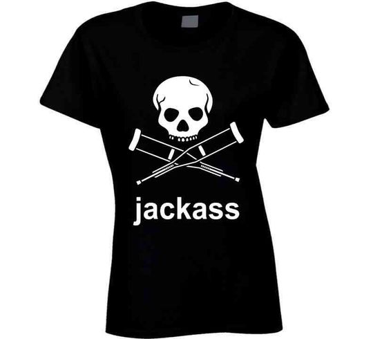 Jackass Skull And Crutches T Shirt