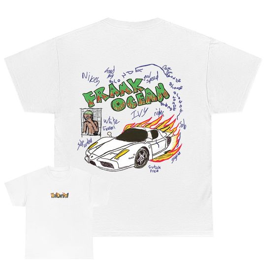 Frank Ocean BLOND ART Front & Back Hand Drawing T Shirt
