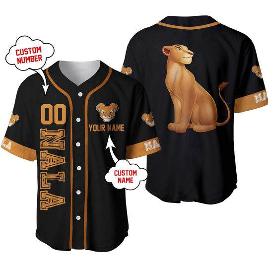 Nala Lion King Black Orange Brown | Custom Disney Jersey